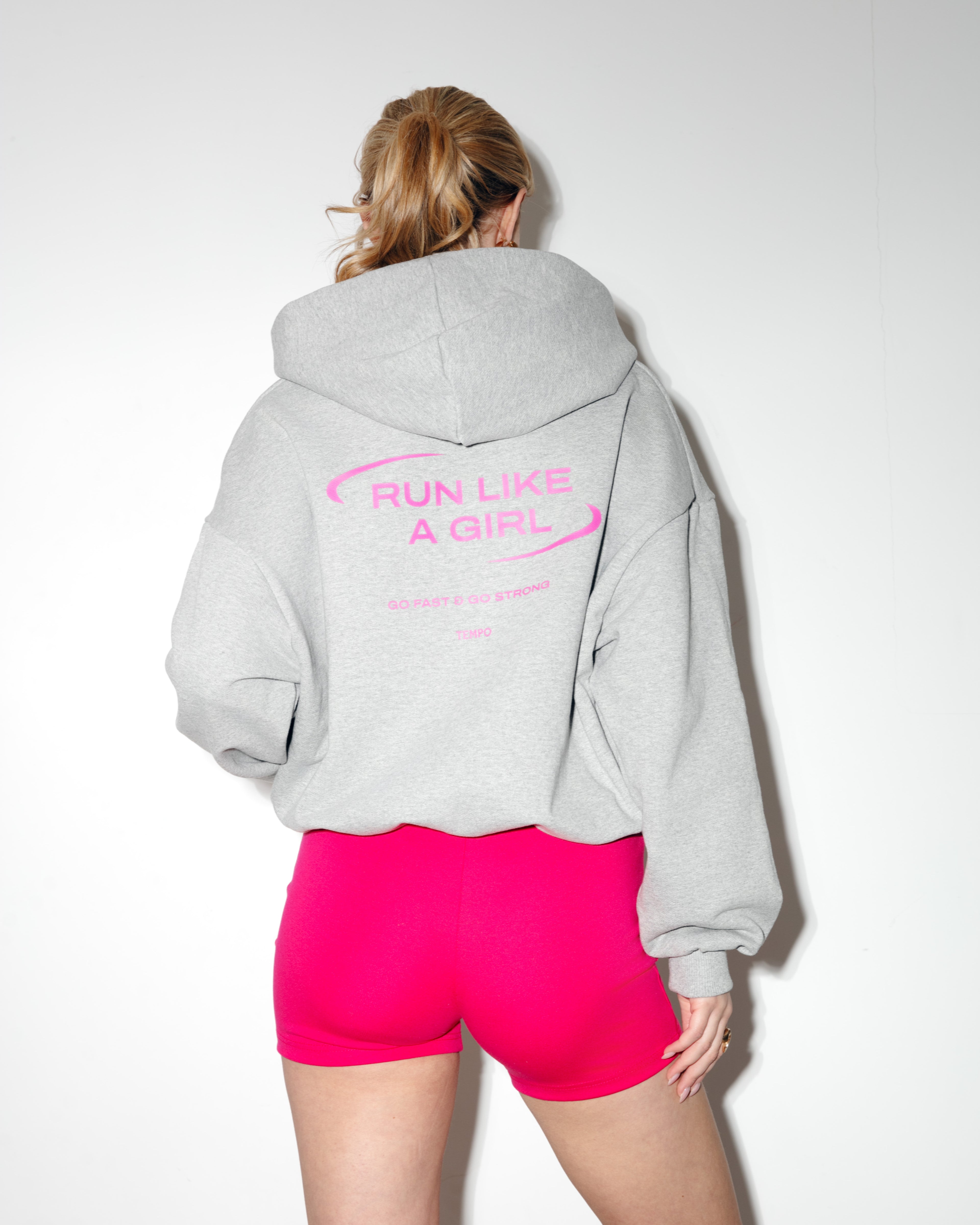 GREY HOODIE RUN LIKE A GIRL